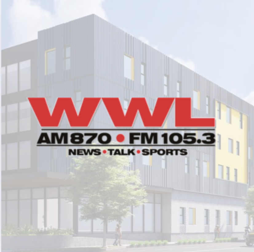 site rendering with WWL-AM logo in the foreground