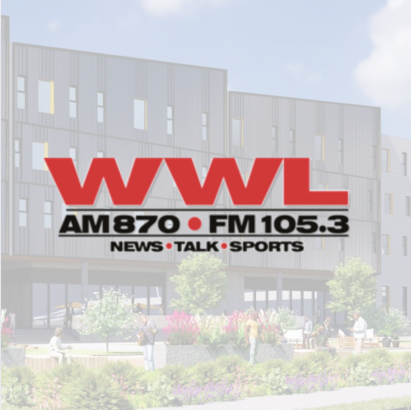site rendering with WWL-AM logo in the foreground